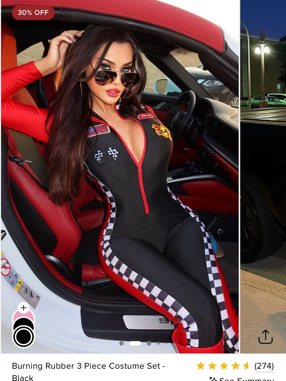 NWT Burning Rubber Women's Racing Jumpsuit in Black and Red S/M